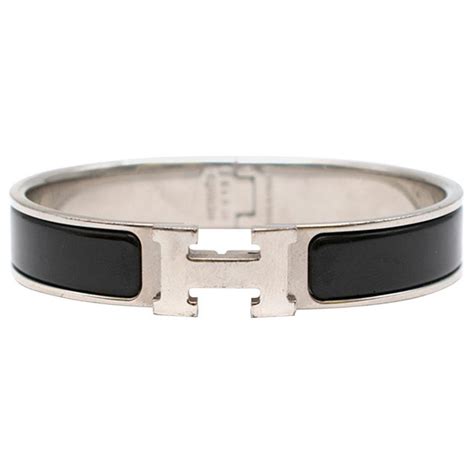 hermes clic h black silver|how to use Hermes h bracelet.